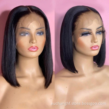Drop shipping HD Lace Front Human Hair Wigs,Pre Plucked Hairline Short Bob Wigs for Black Women,deep part lace front wigs